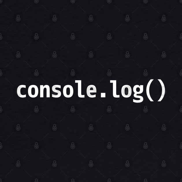 console.log() - JavaScript/Web Developer White Text Design by geeksta